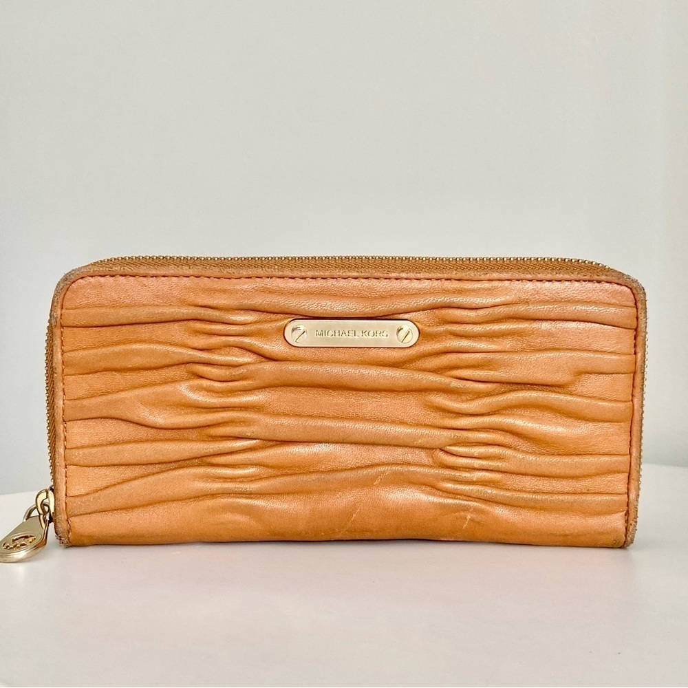 Michael Kors Ruched Leather Wallet